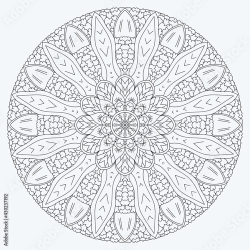 complex Round Mandala for coloring books 