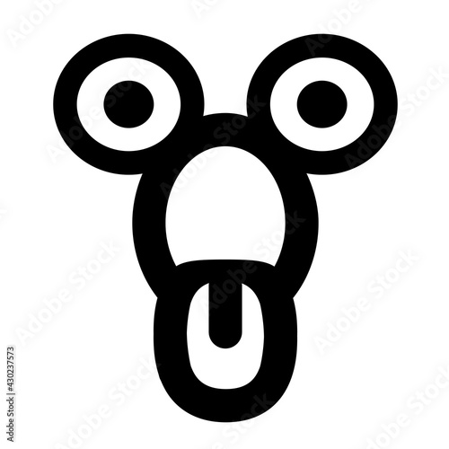 shocked staring face icon