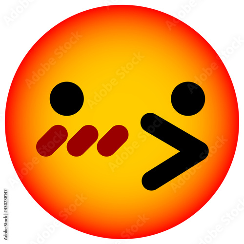 blushing bird face circle