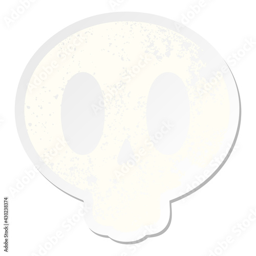 cartoon spooky skull grunge sticker