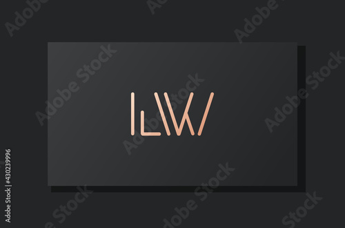 Abstract luxury initial letter LW logo.