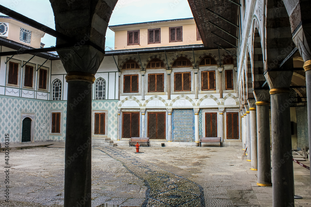 Inner Courtyard of Topkapi Palace on a Sunny Day