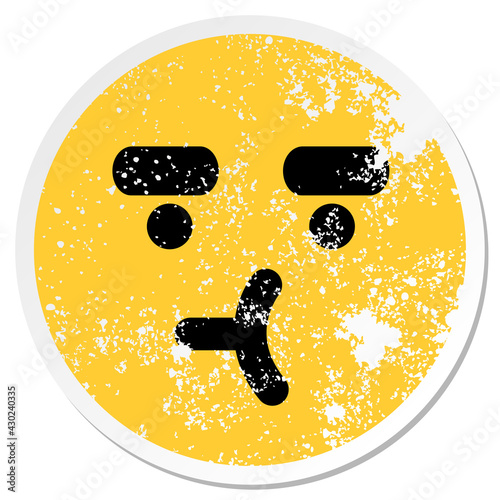 suspicious face circular sticker
