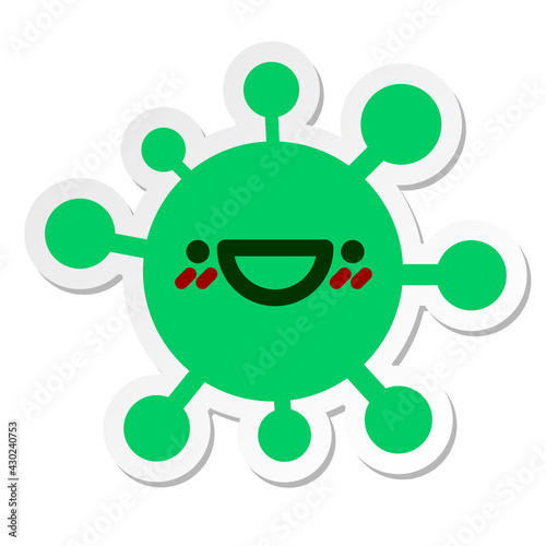 happy blushing virus sticker