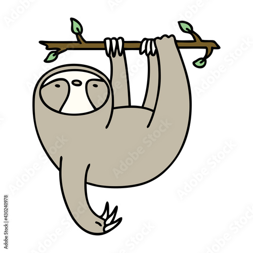 sloth hanging from branch