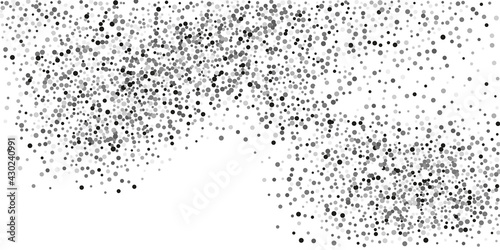  Silver glitter confetti on a white background. Illustration of a drop of shiny particles. Decorative element. Element of design. Vector illustration, EPS 10.