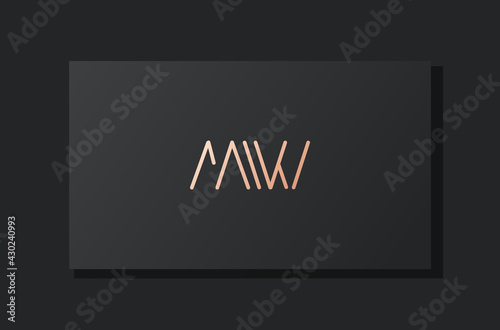 Abstract luxury initial letter MW logo.
