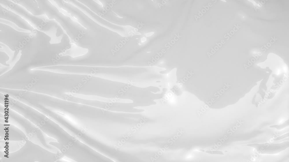 Blank white crumpled plastic foil wrap overlay mockup, looped switch