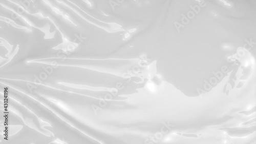 Blank white crumpled plastic foil wrap overlay mockup, looped switch