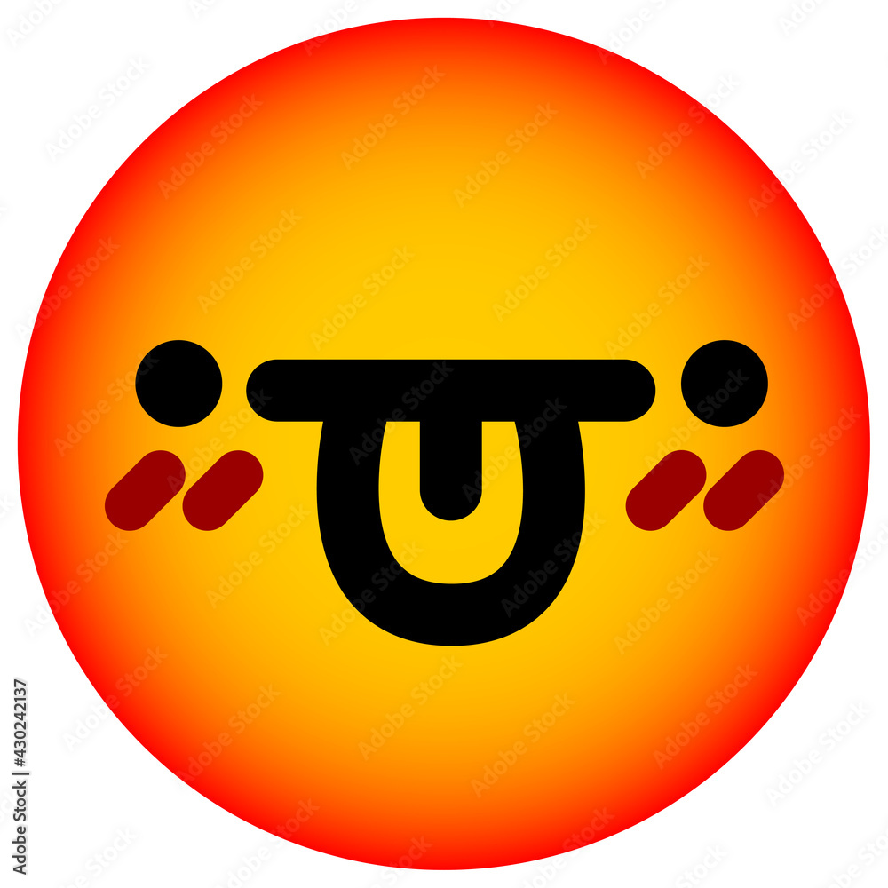 confused blushing face circle