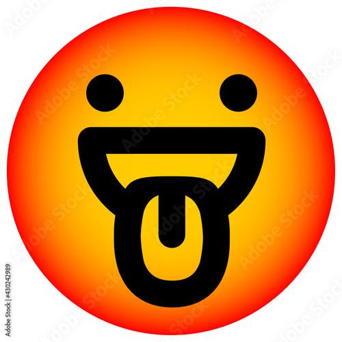 happy face panting circle