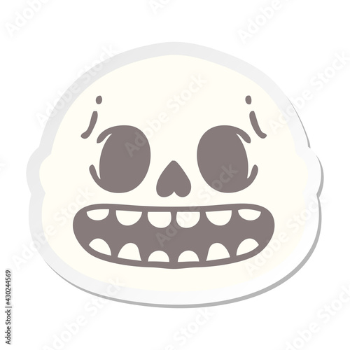 spooky halloween skull sticker
