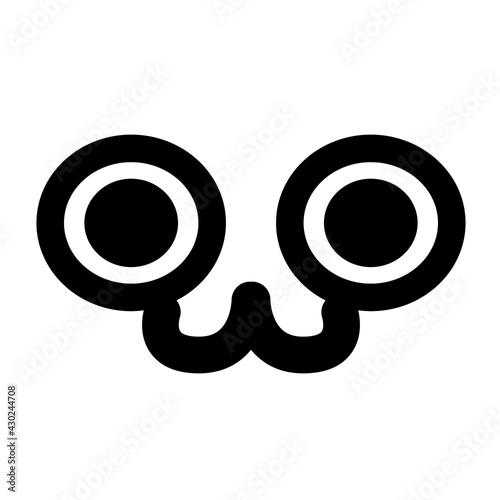 staring cute animal face icon