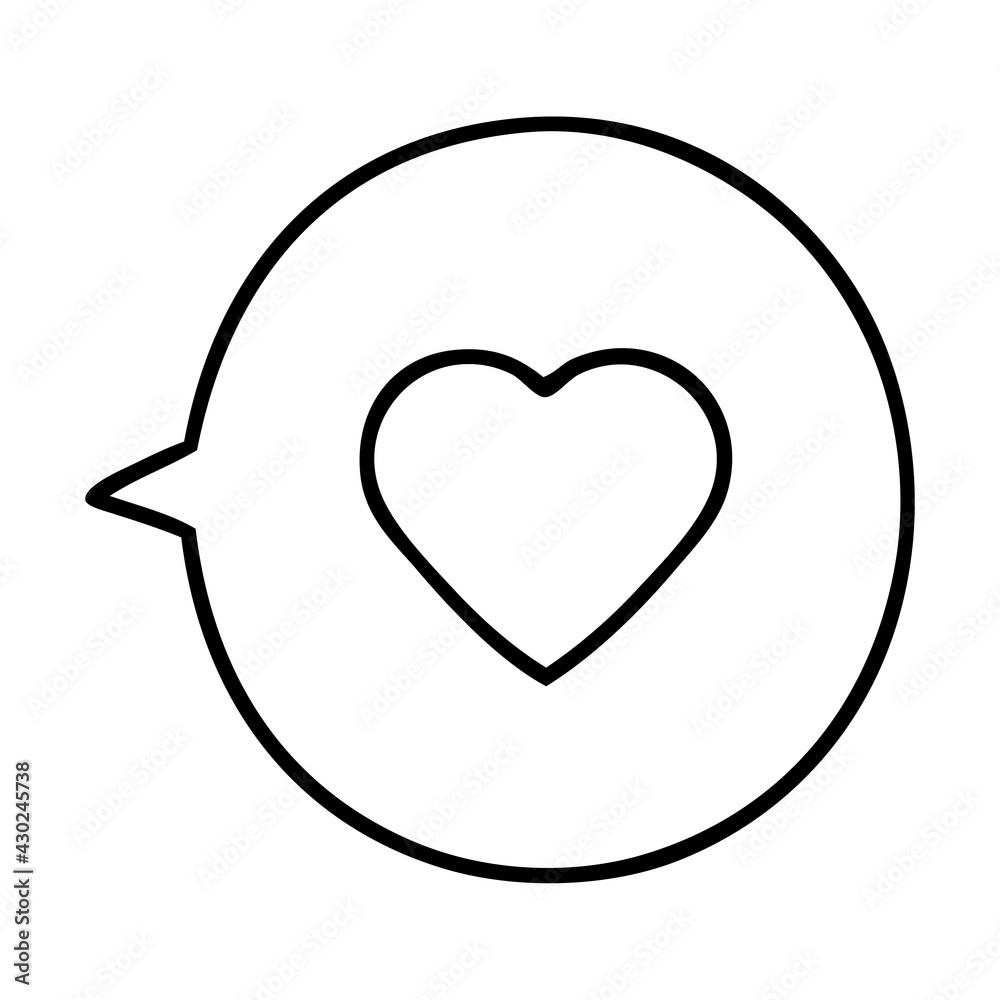 love heart in speech bubble love heart in speech bubble