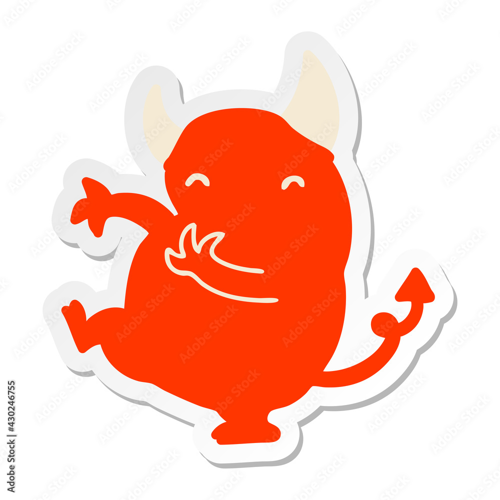 Fototapeta premium little dancing devil sticker