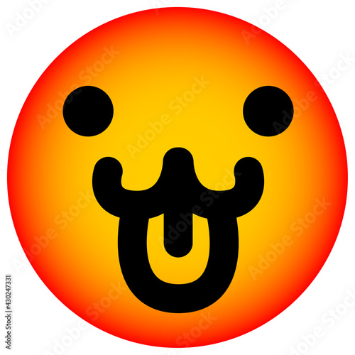 simple panting pet face circle