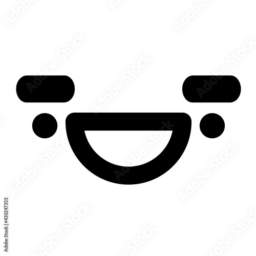 happy big eyebrow face icon