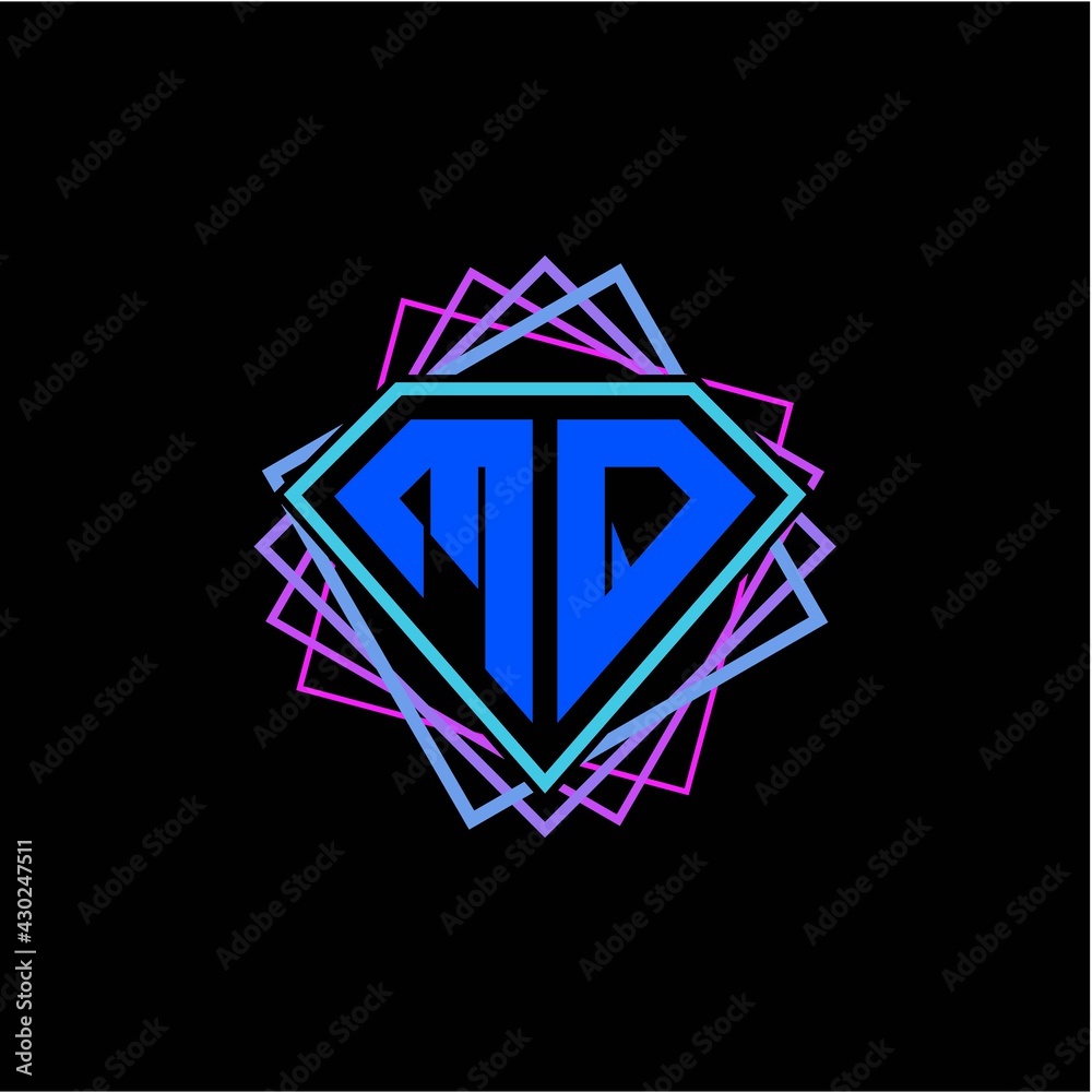 initial letter M Q with diamond design and square ornament as decoration initial letter M Q with diamond design and square ornament as decoration