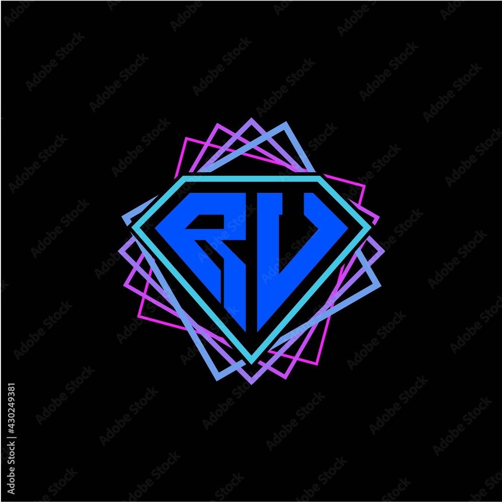 initial letter R U with diamond design and square ornament as decoration initial letter R U with diamond design and square ornament as decoration