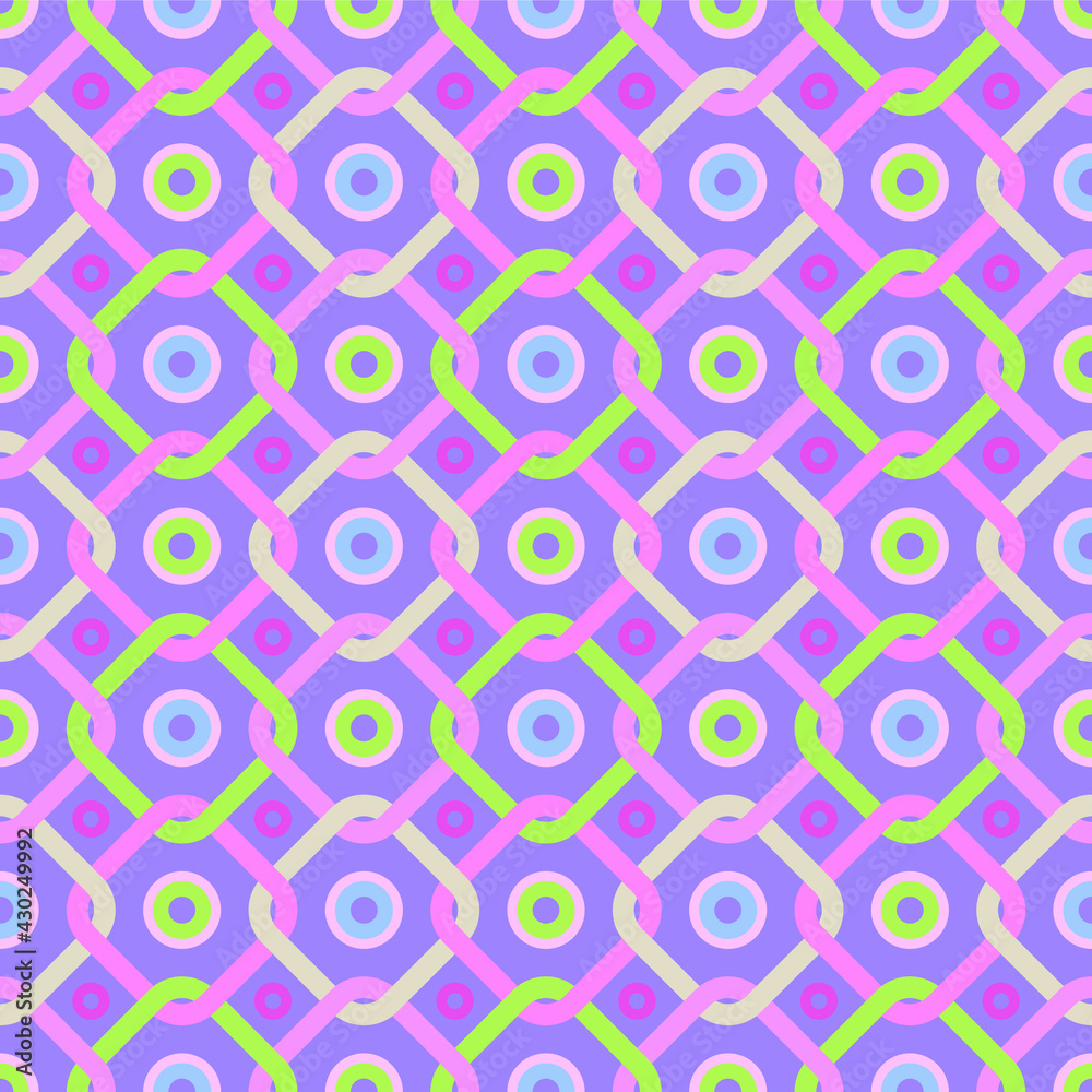 Seamless pastel pattern in 60s style. Squares. Stylish multicolored template for fabric or cards. Wrapping paper pattern. Multicolor backdrop. Textile design. Fashionable color combinations. Vector.