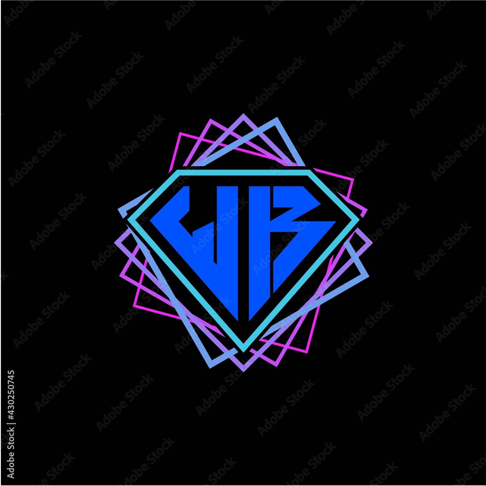 initial letter W K with diamond design and square ornament as decoration initial letter W K with diamond design and square ornament as decoration
