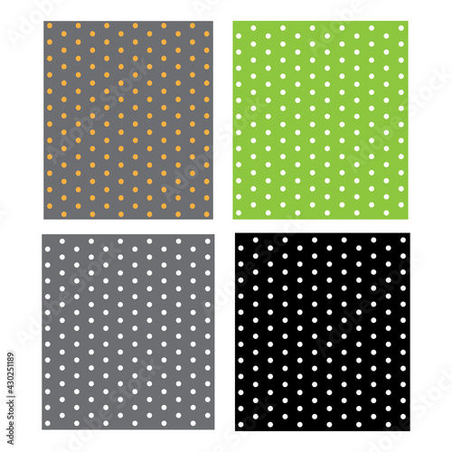 Fototapeta Naklejka Na Ścianę i Meble -  Small polka dot pattern with black, green, gray background.