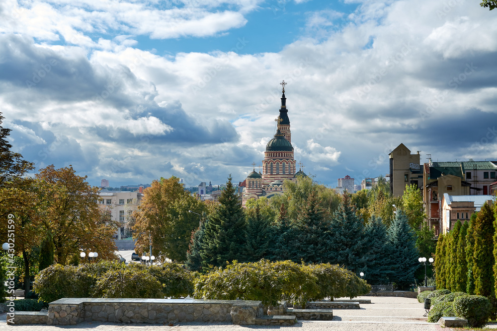 city landscape of autumn Kharkov