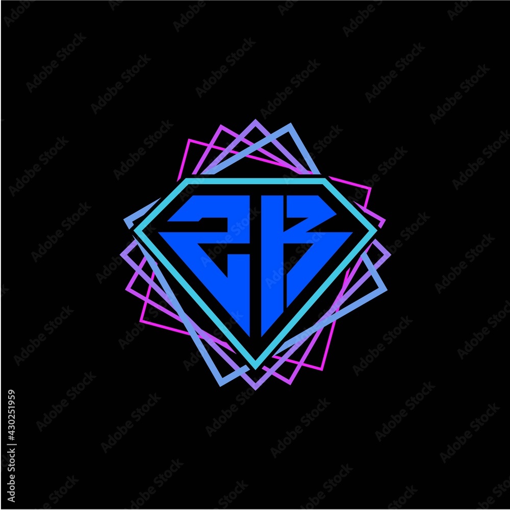 initial letter Z K with diamond design and square ornament as decoration initial letter Z K with diamond design and square ornament as decoration