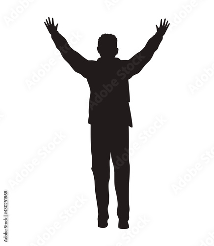 man celebrating silhouette