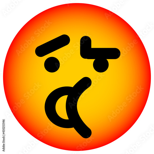 confused unsure talking face circle