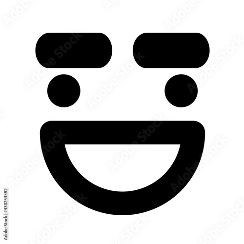 happy big eyebrow face icon