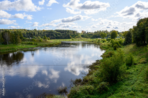 View of the Volga River, Zubtsov, Tver region, Russian Federation, September 19, 2020