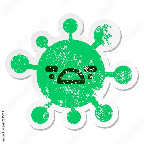 displeased virus distressed sticker