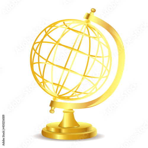 Gold globe isolated on white