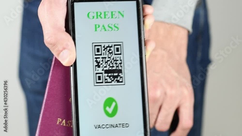 europe travel with green pass and passport: coronavirus check in airport