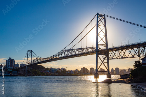 Florianopolis city, Hercílio Luz bridge, Florianópolis, Santa Catarina, Brazil