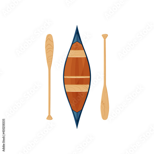 Canoe icon sign in flat style, vector
