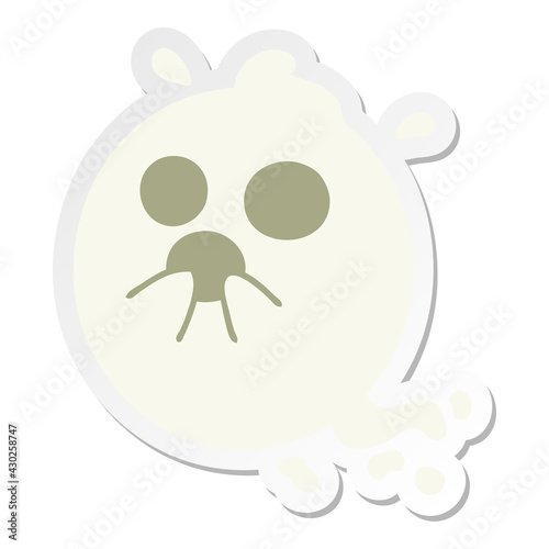 cute frightened ghost sticker