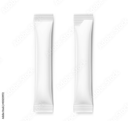 Universal black packaging stick mockups. Vector illustration isolated on white background, ready and simple to use for your design.