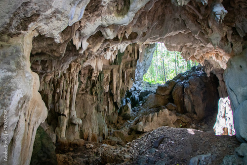 Giant Beautiful Cavern of a Cave with Tropical Forest at Entrance in Background - Northern Luzon, Philippines, Southeast Asia 