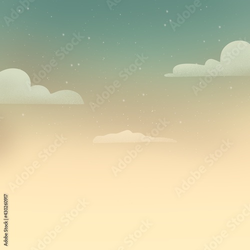 Clouds at blue sky with the stars background