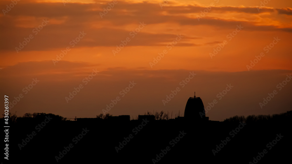 Panorama Warszawy Panorama wilanowa podczas złotego zachodu słońca