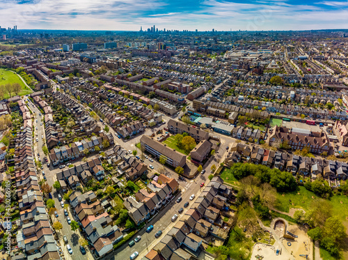 Aerial view of London residential streets, Hackney © Martin Valigursky