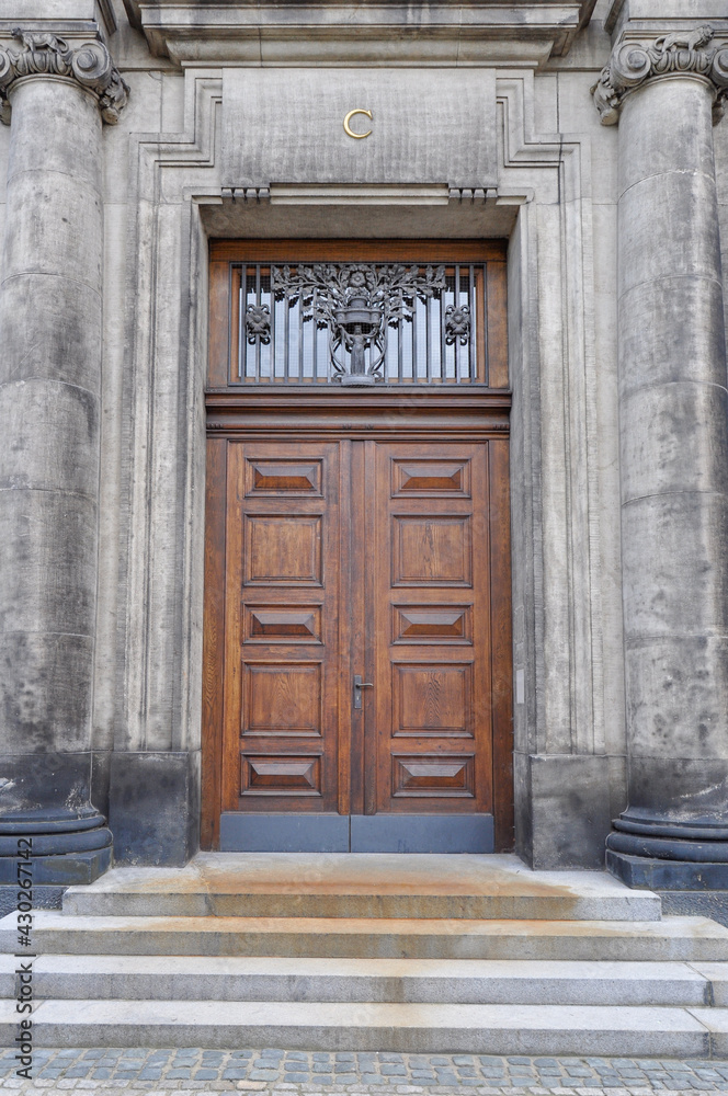Entrance Gate to Dresden's Frauenkirche historic rebuilt church. Entrance Gate to Dresden's Frauenkirche historic rebuilt church.