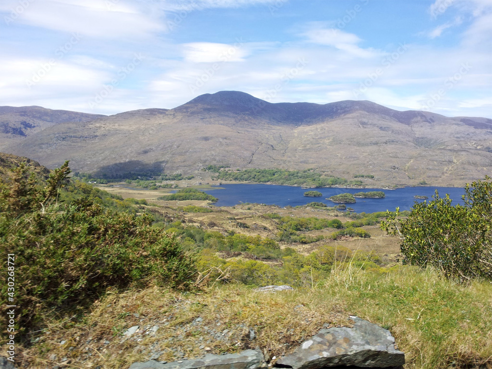 Fototapeta premium Beautiful hills in Ireland covered with mchemes and peat