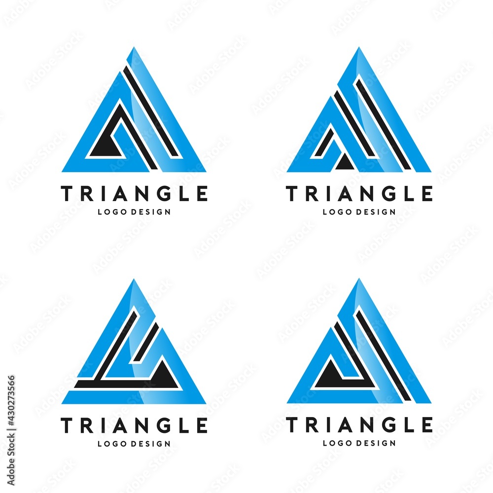 Triangle Line Shape Logo Design Set Triangle Line Shape Logo Design Set