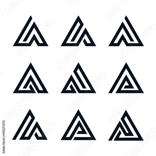 Triangle Line Design Element Set