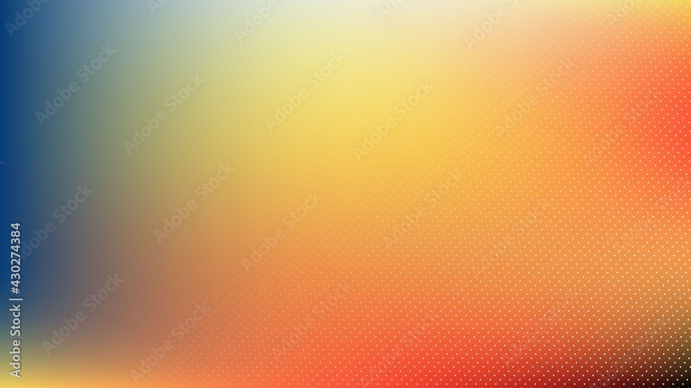 Abstract Modern Background with Pastel Blue Red Orange Color Gradient, Halftone Element and Blur Effect