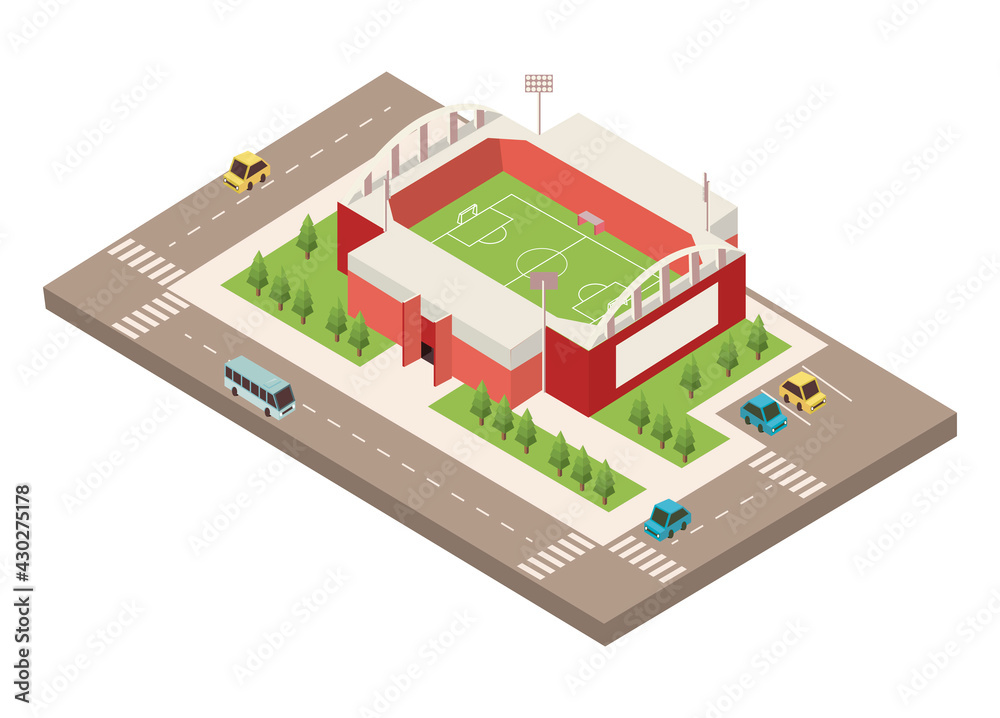 stadium soccer with road