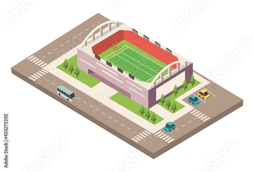 stadium football with road